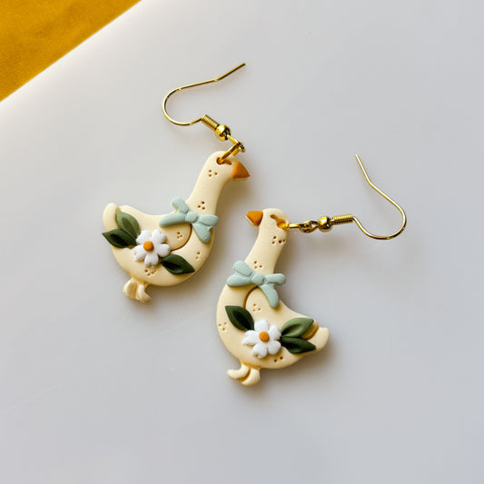 BLUE/GREEN GEESE EARRINGS