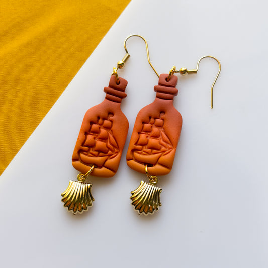 SHIP IN BOTTLE EARRINGS
