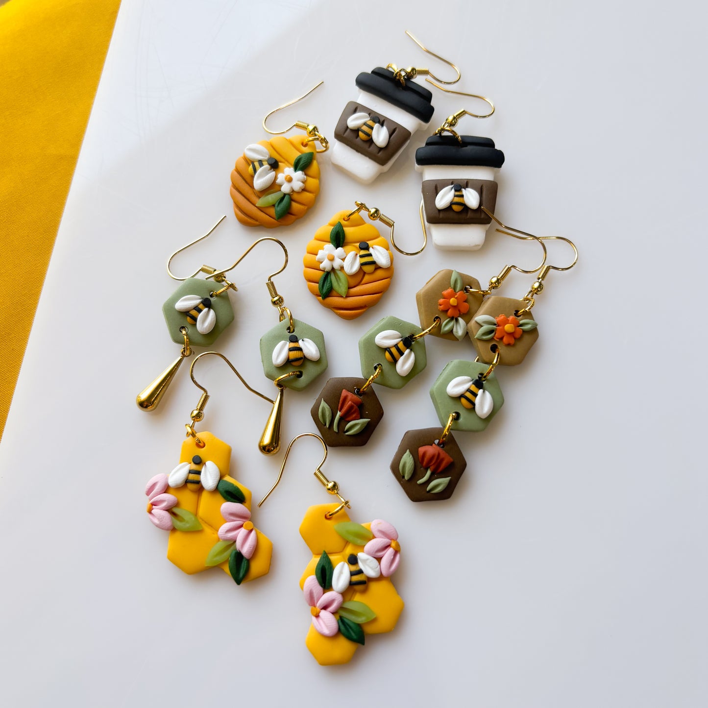 BEE HONEYCOMB EARRINGS