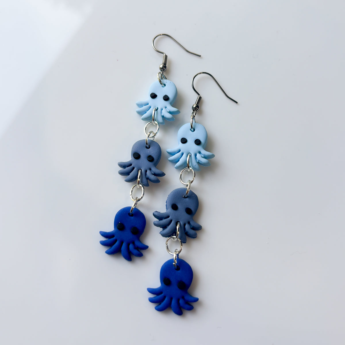 BLUE MINI OCTOPUS TRIO EARRINGS