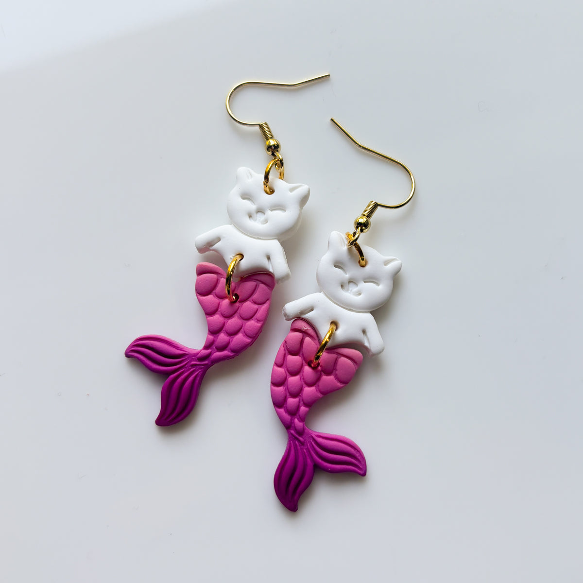 CAT FISH PINK PURPLE EARRINGS
