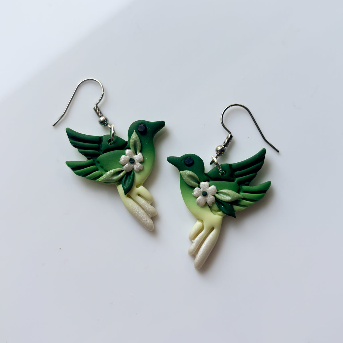 GREEN HUMMINGBIRD EARRINGS