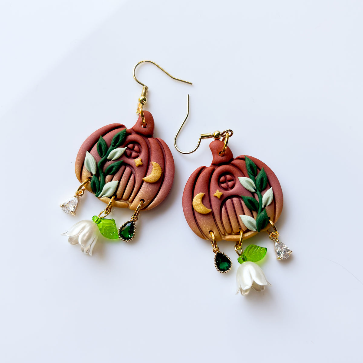 PUMPKIN HOUSE WITH VINE EARRINGS