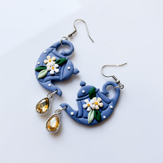 BLUE TEAPOT EARRINGS