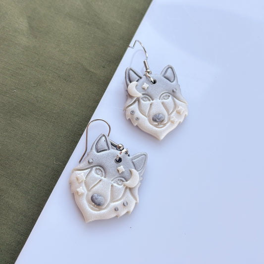 SILVER WOLF EARRINGS