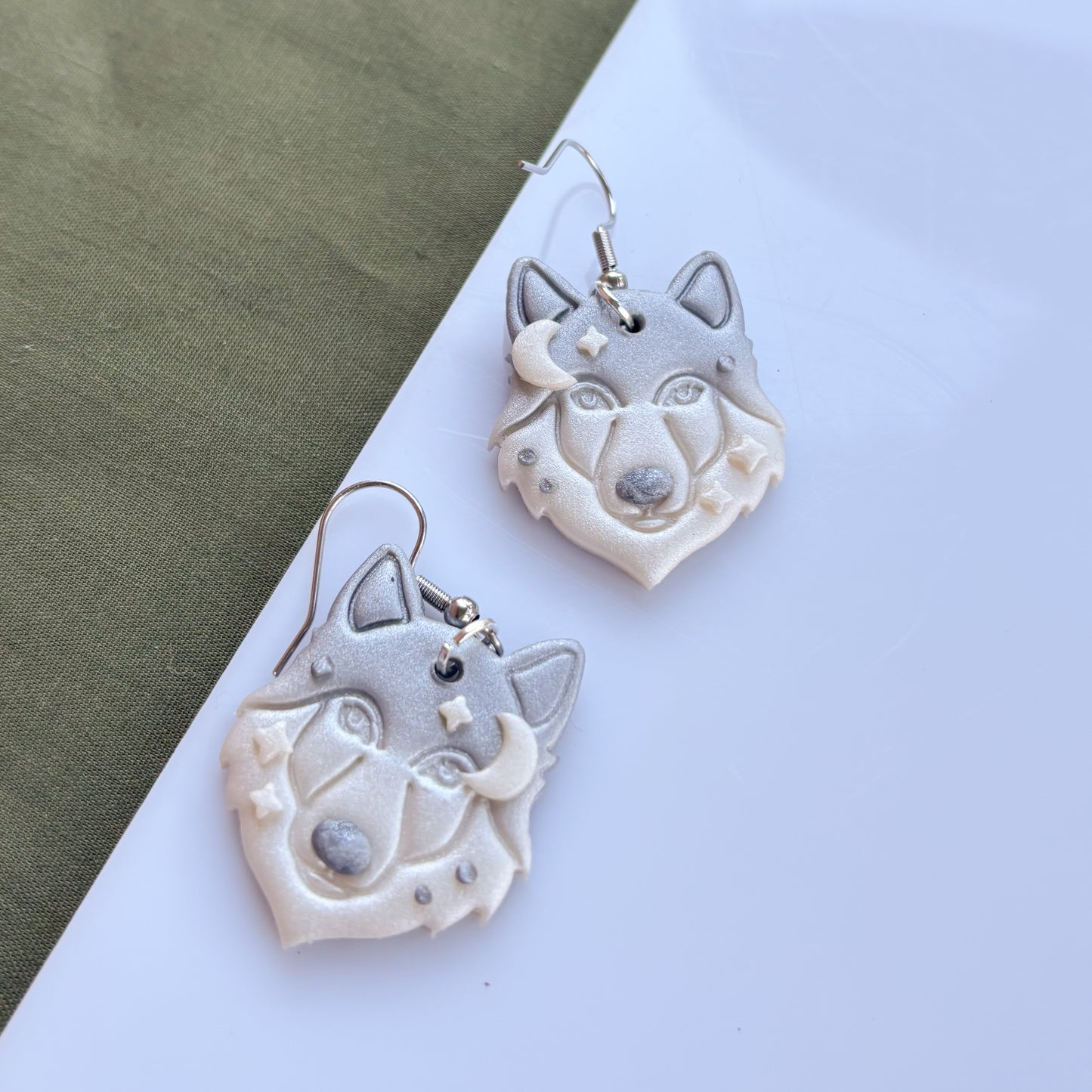 SILVER WOLF EARRINGS