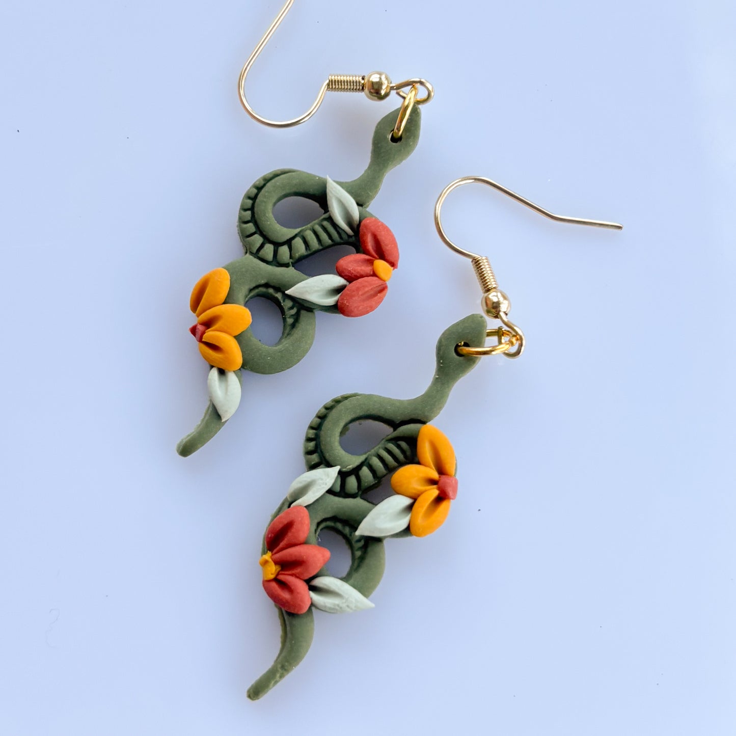 GREEN SNAKE EARRINGS