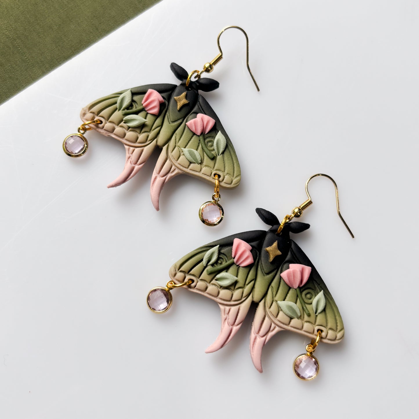 FLOWERY MOTH EARRINGS