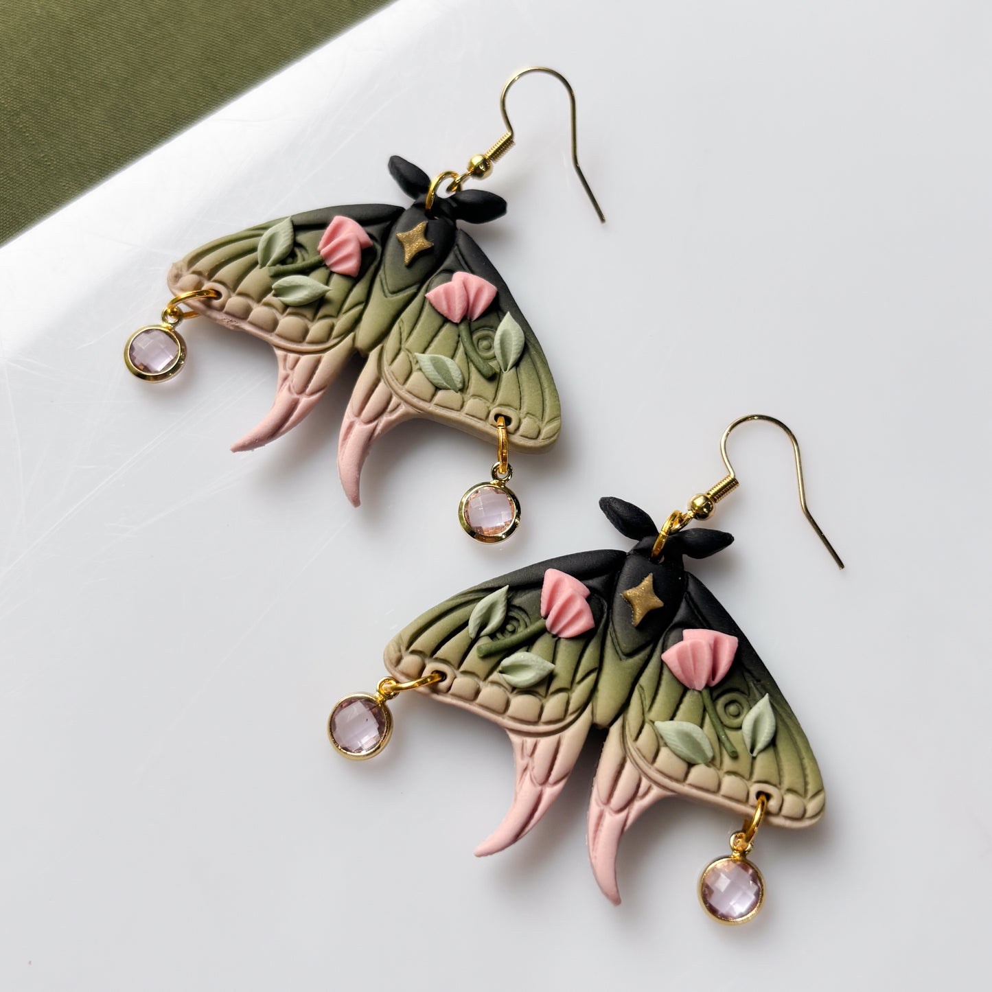 FLOWERY MOTH EARRINGS