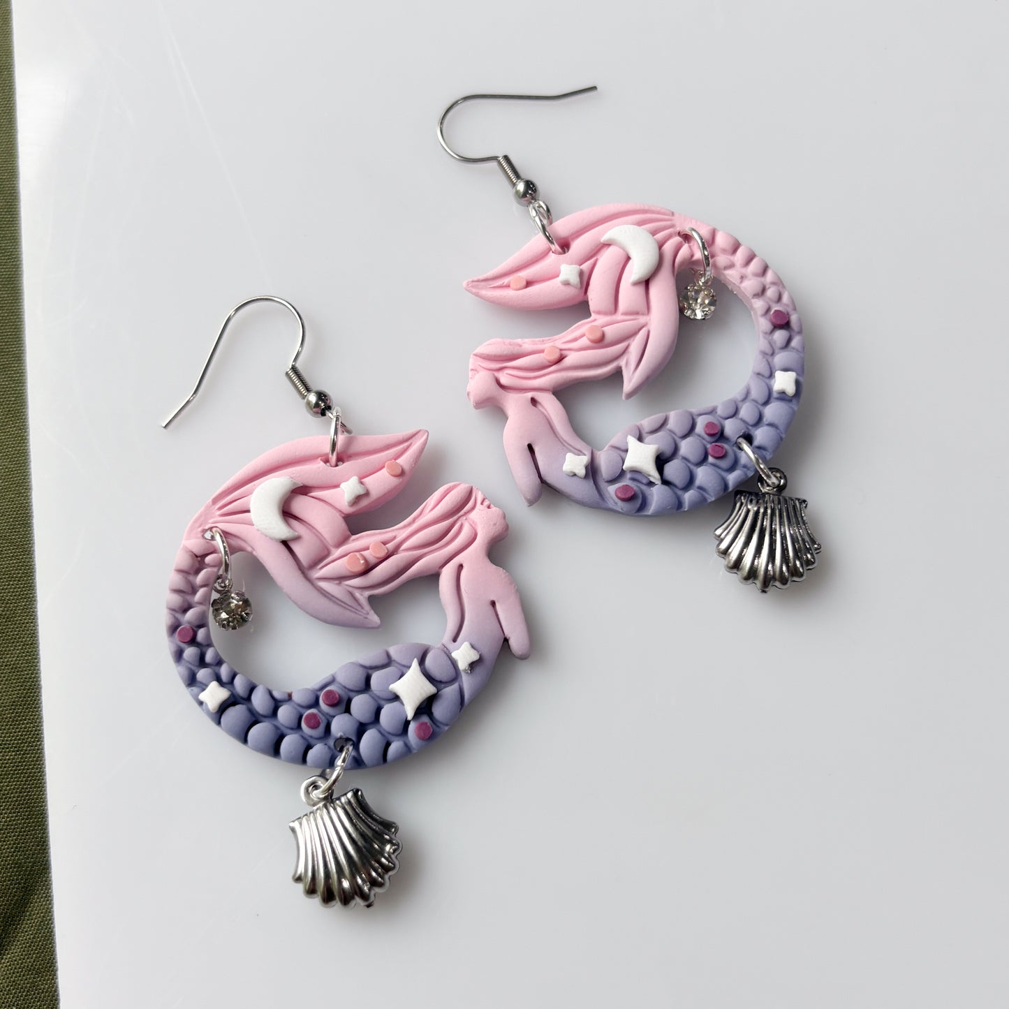 PINK PURPLE MERMAID EARRINGS