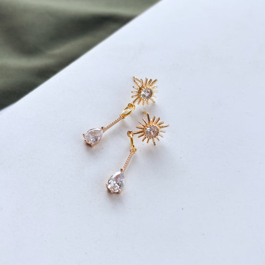 STAR STUD TEARDROP CHARM EARRINGS