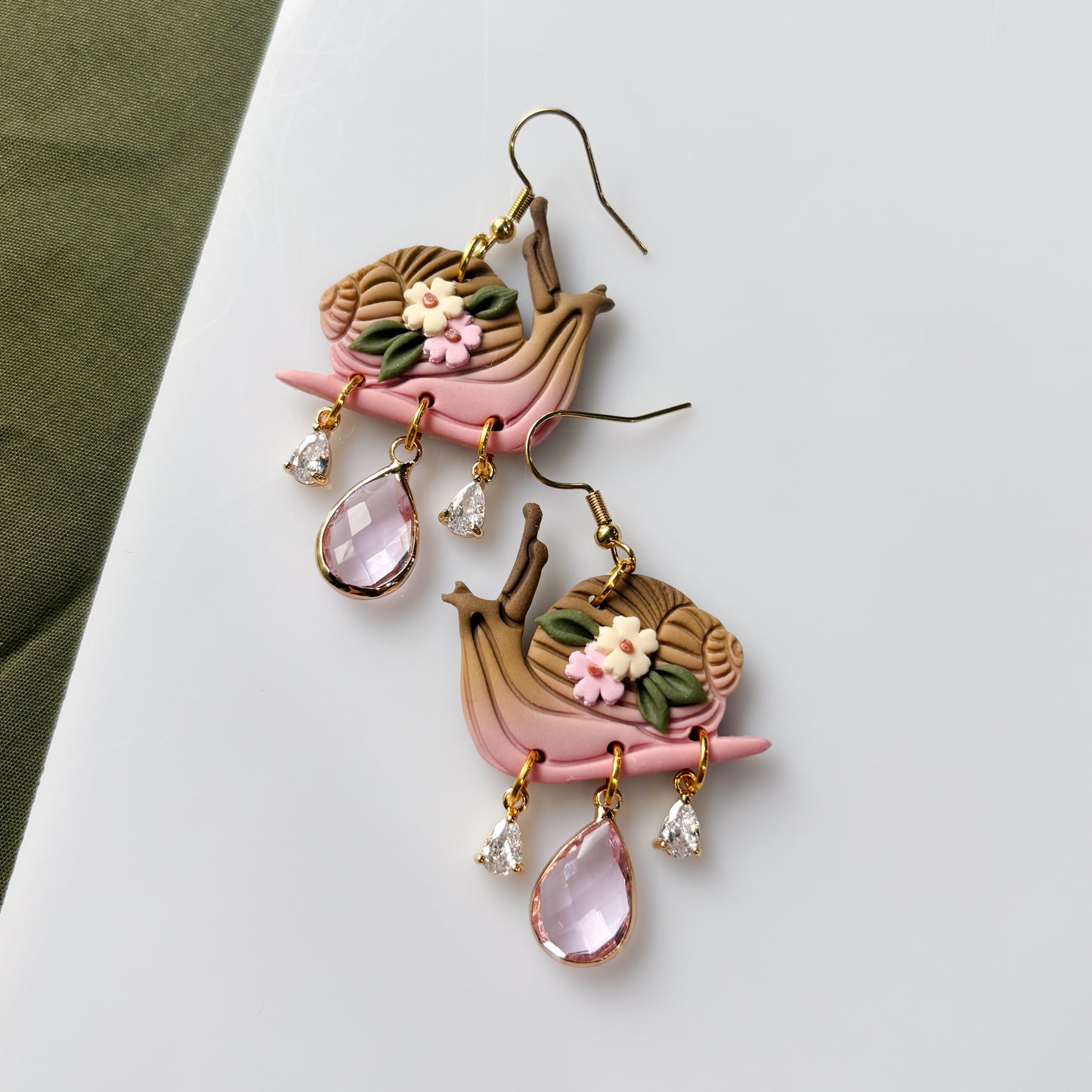 PINK SNAIL EARRINGS