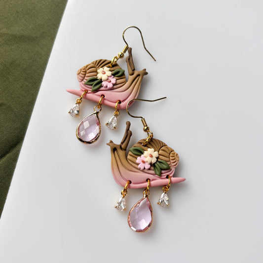 PINK SNAIL EARRINGS