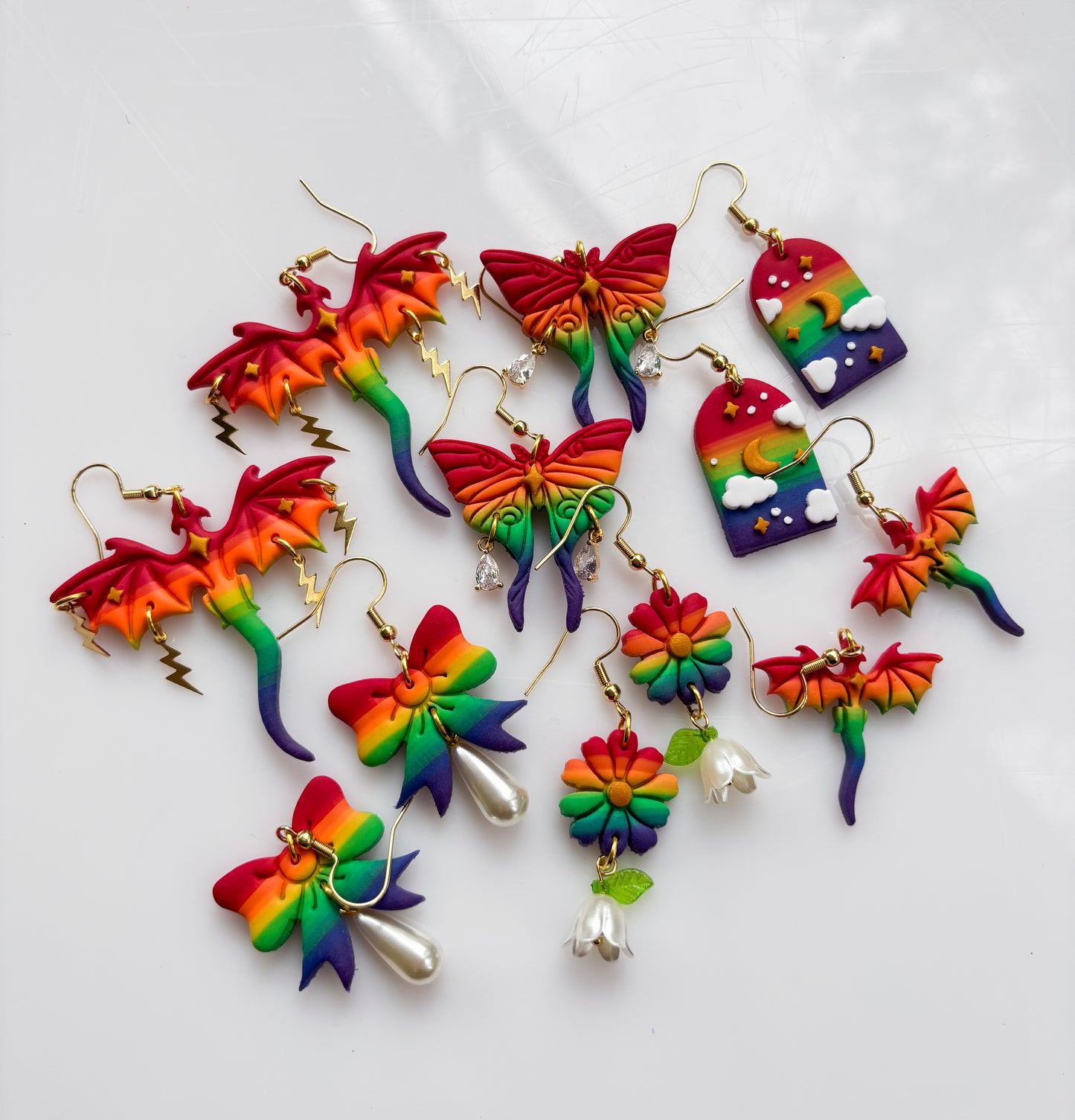 RAINBOW PRIDE EARRINGS (FLOWERS)