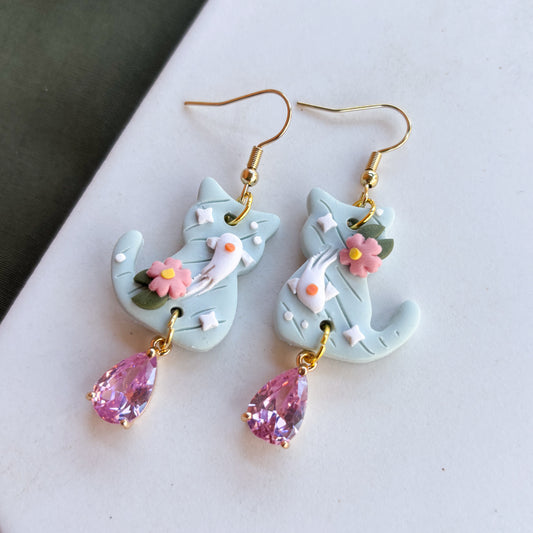 KOI POND CAT EARRINGS