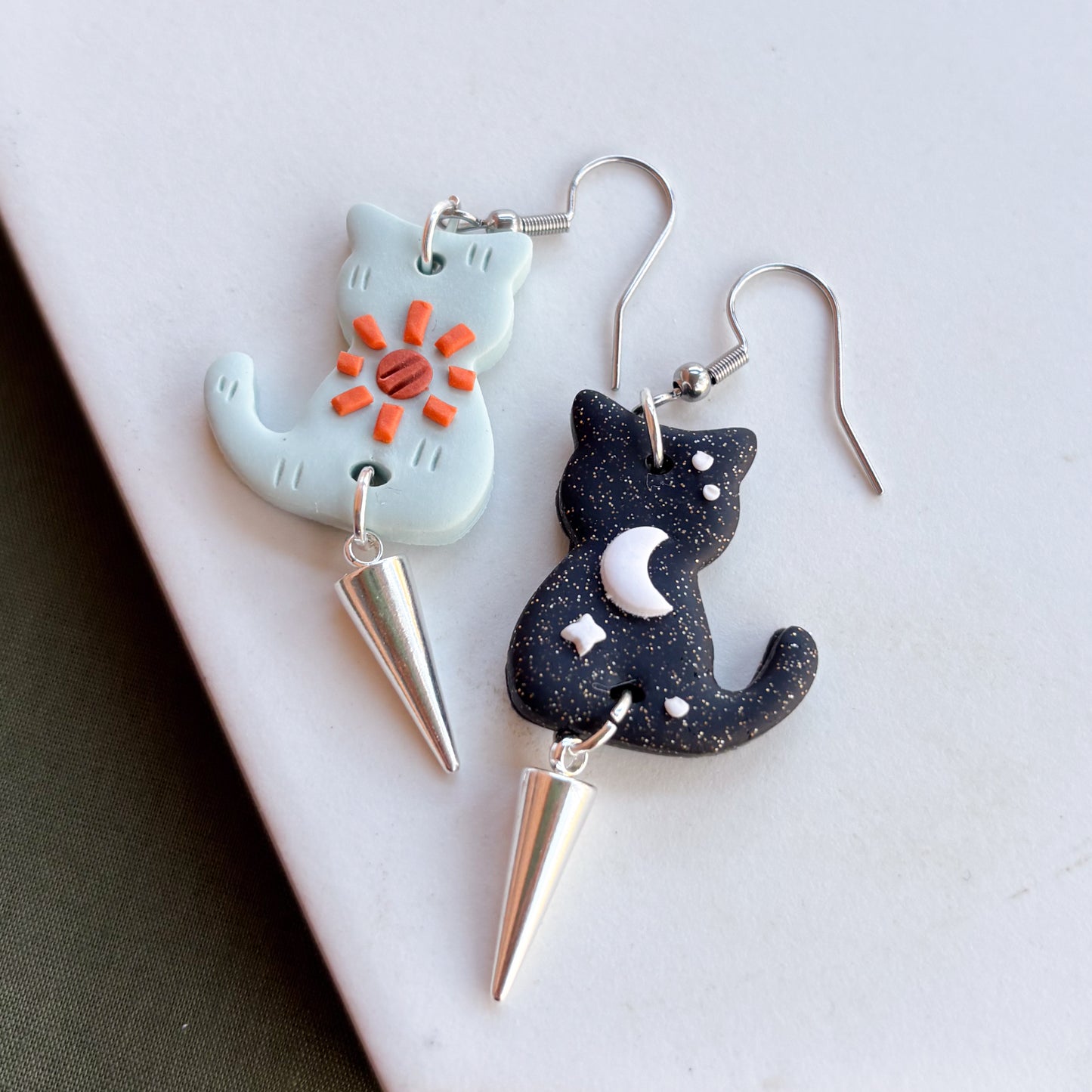 SUN & MOON CAT EARRINGS