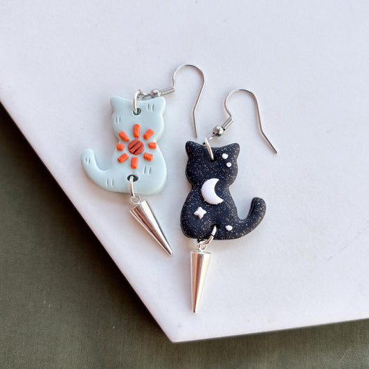 SUN & MOON CAT EARRINGS