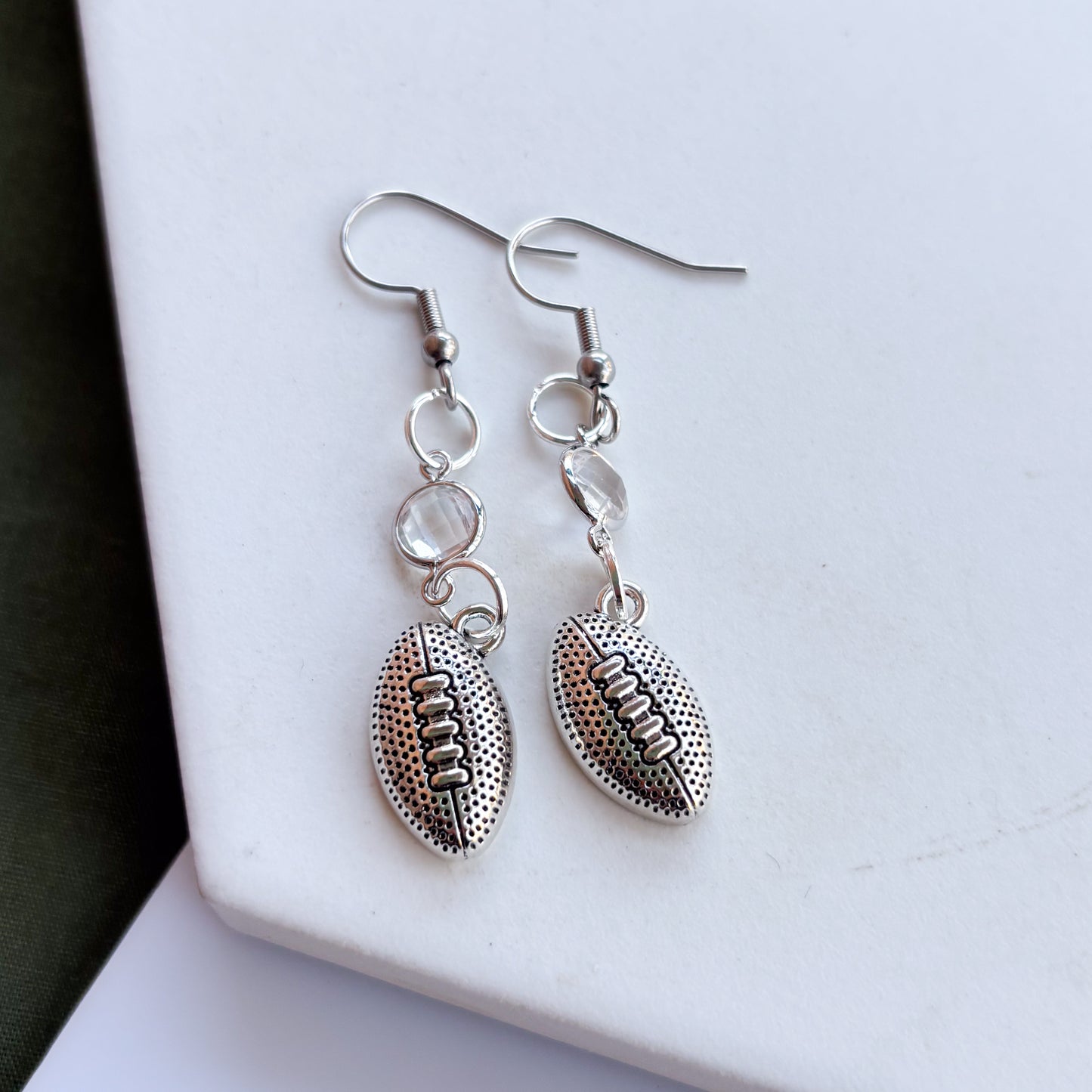 FOOTBALL CHARM EARRINGS
