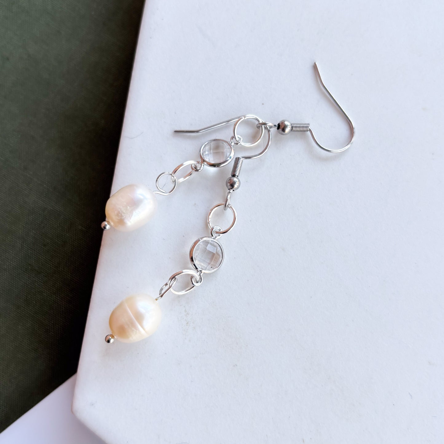 OVAL PEARL GEM & CHARM EARRINGS