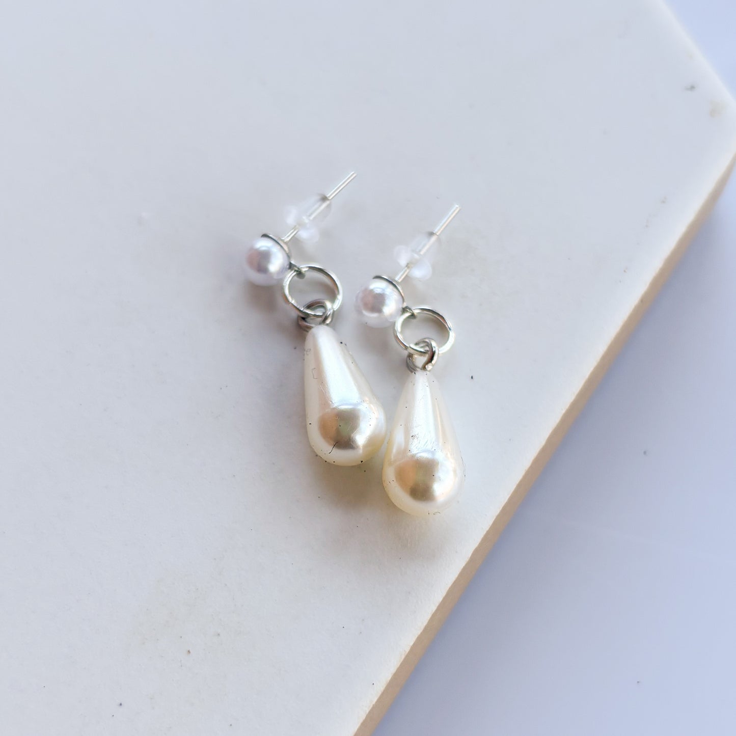 DOUBLE PEARL STUD CHARM EARRINGS