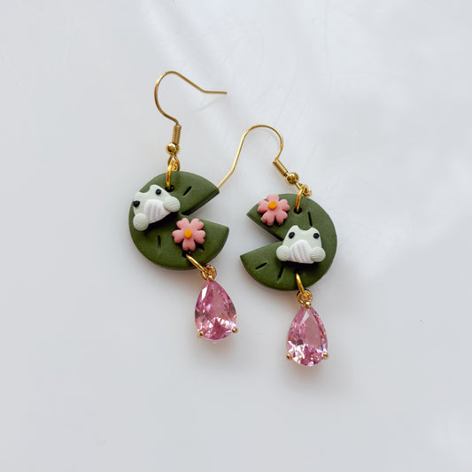 FROG ON LILYPAD EARRINGS