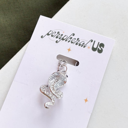 SILVER SNAKE CHARM NECKLACE