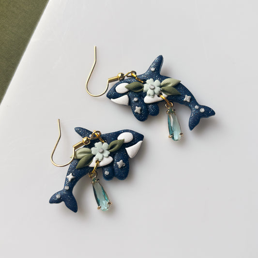 BLUE ORCA EARRINGS
