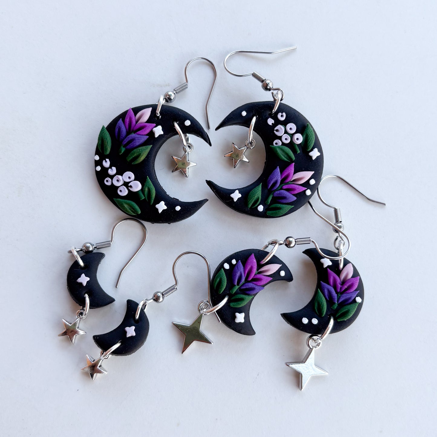 LAVENDER LILAC MOON EARRINGS (MINI)