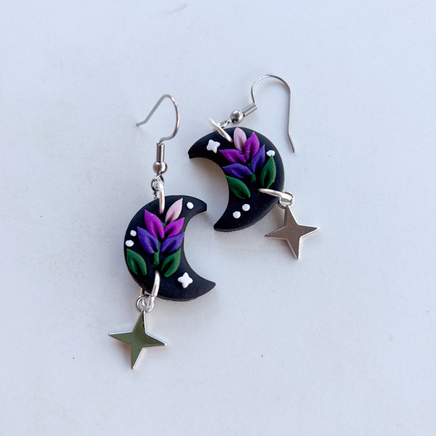LAVENDER LILAC MOON EARRINGS (MEDIUM)