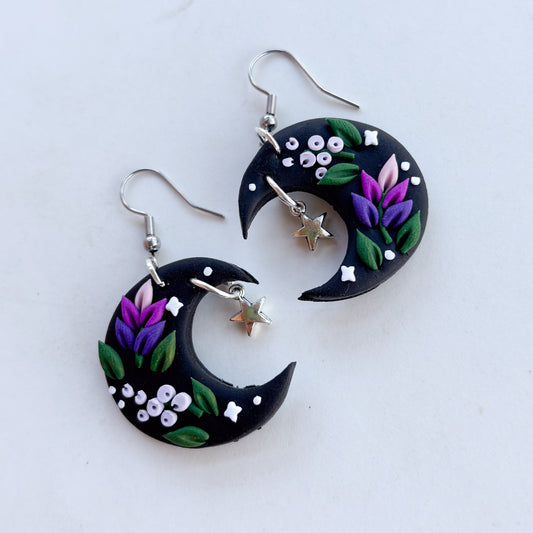 LAVENDER LILAC MOON EARRINGS (REGULAR)
