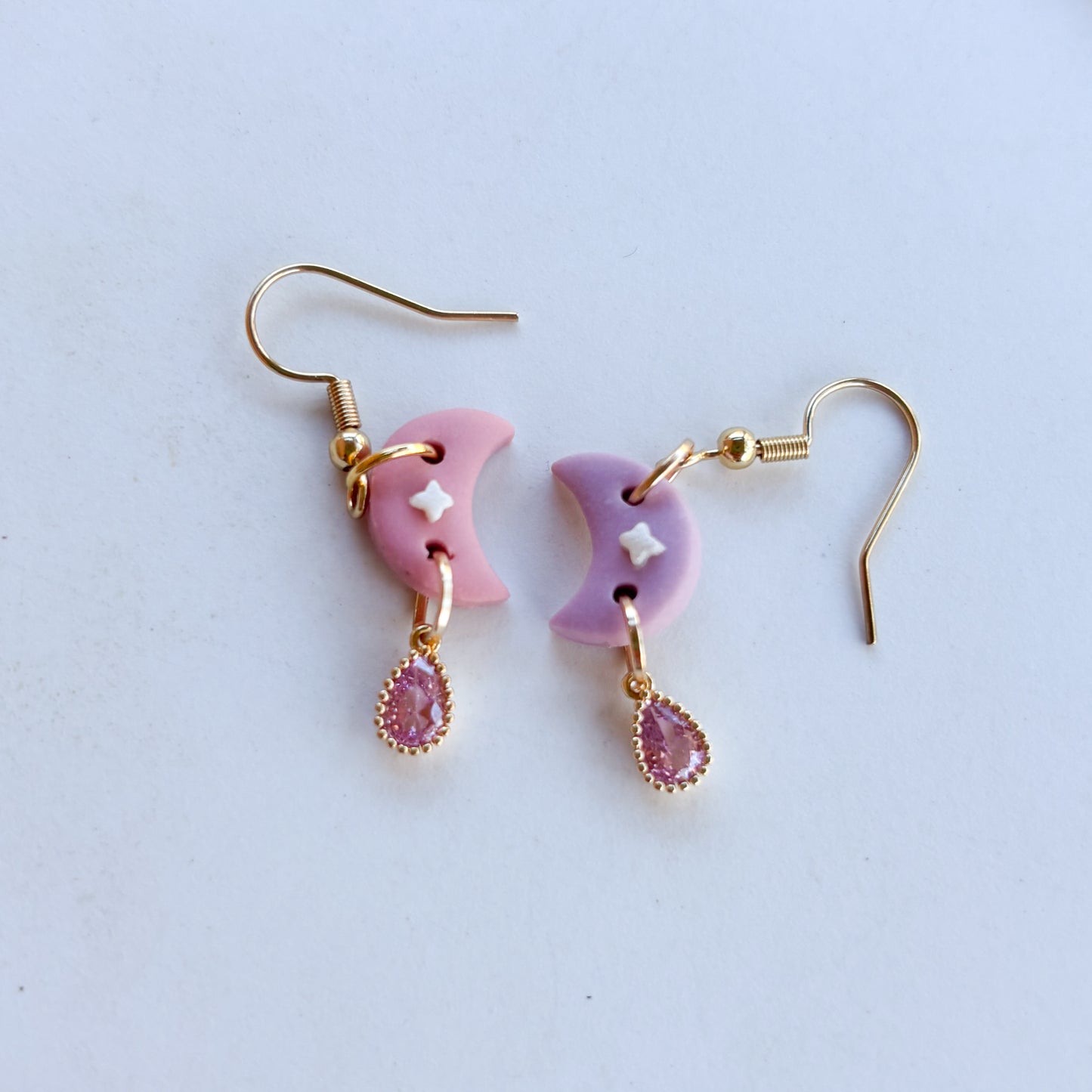 PINK & PASTEL MOON EARRINGS (MINI)