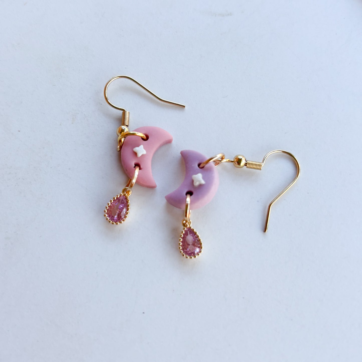 PINK & PASTEL MOON EARRINGS (MINI)