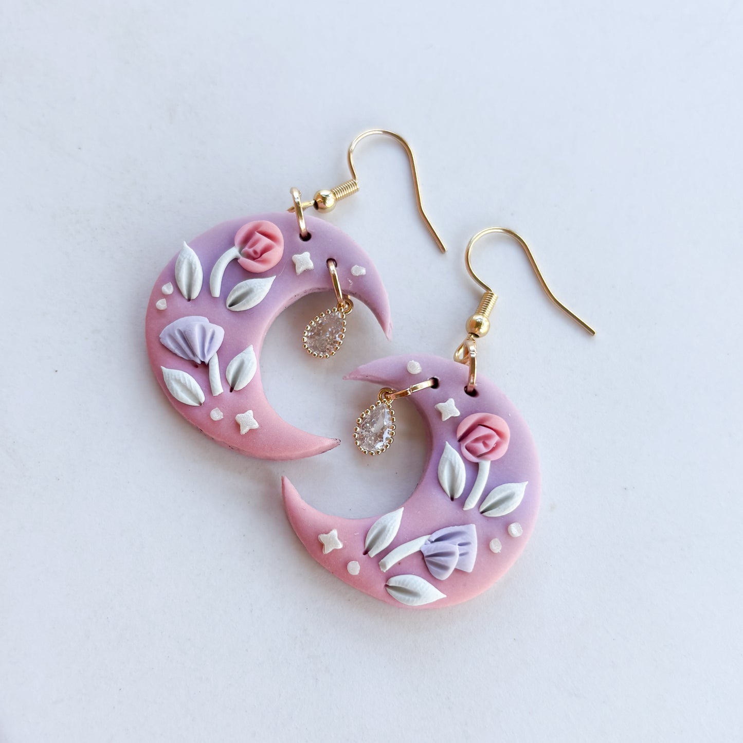PINK & PASTEL MOON EARRINGS (REGULAR)