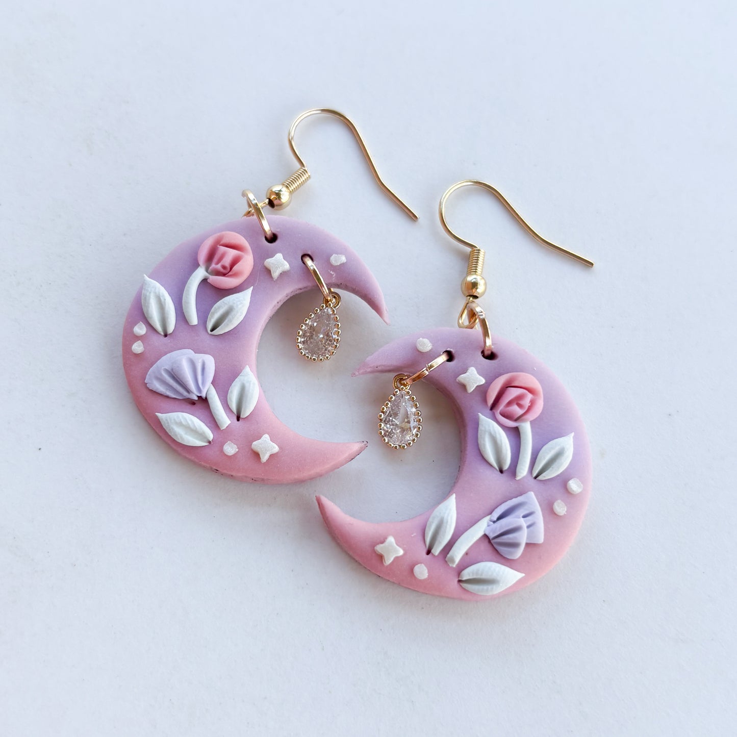 PINK & PASTEL MOON EARRINGS (REGULAR)