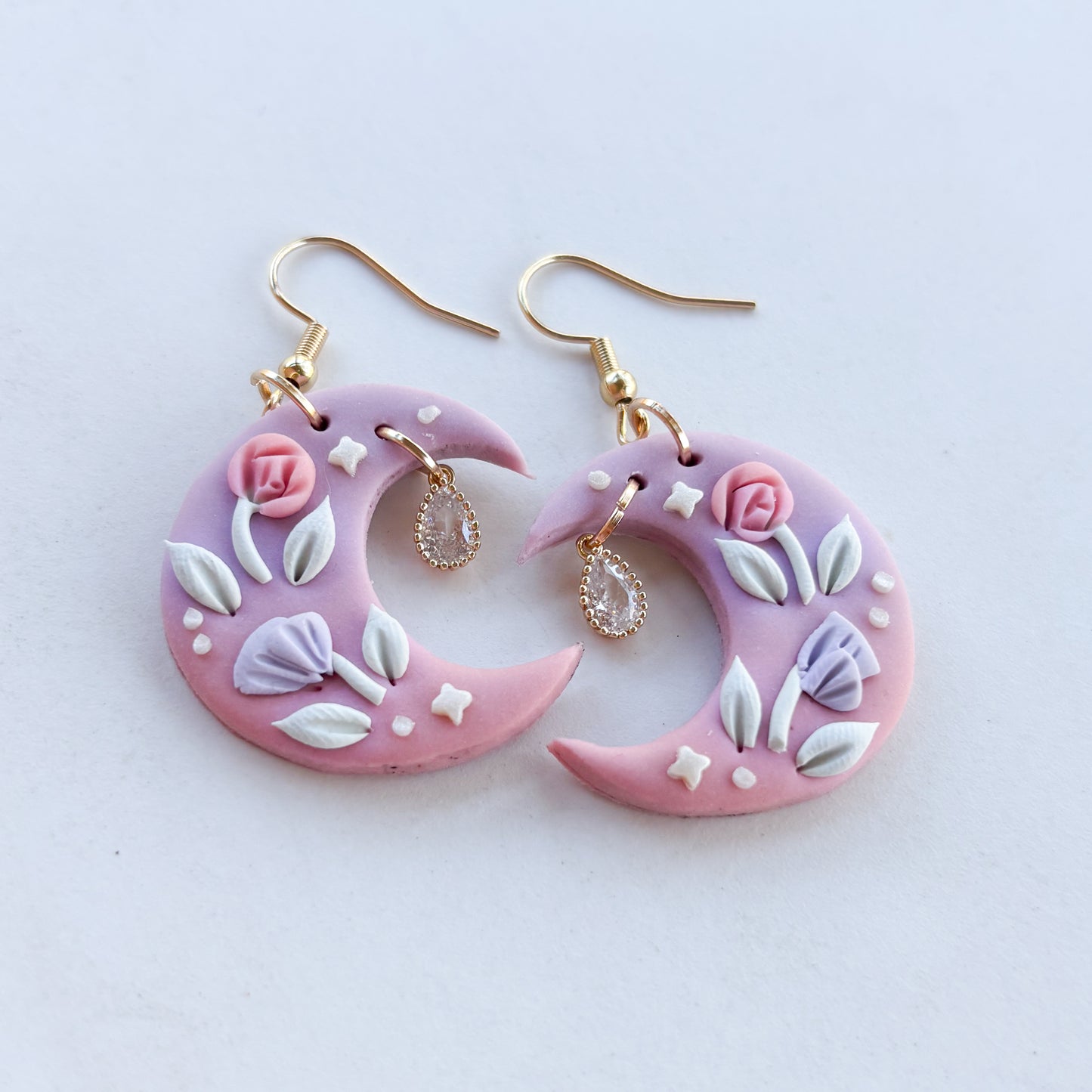 PINK & PASTEL MOON EARRINGS (REGULAR)