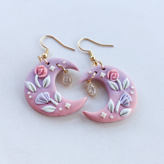 PINK & PASTEL MOON EARRINGS (REGULAR)