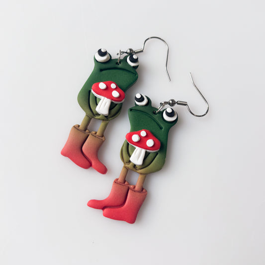 MUSHROOM AWKWARD FROG EARRINGS