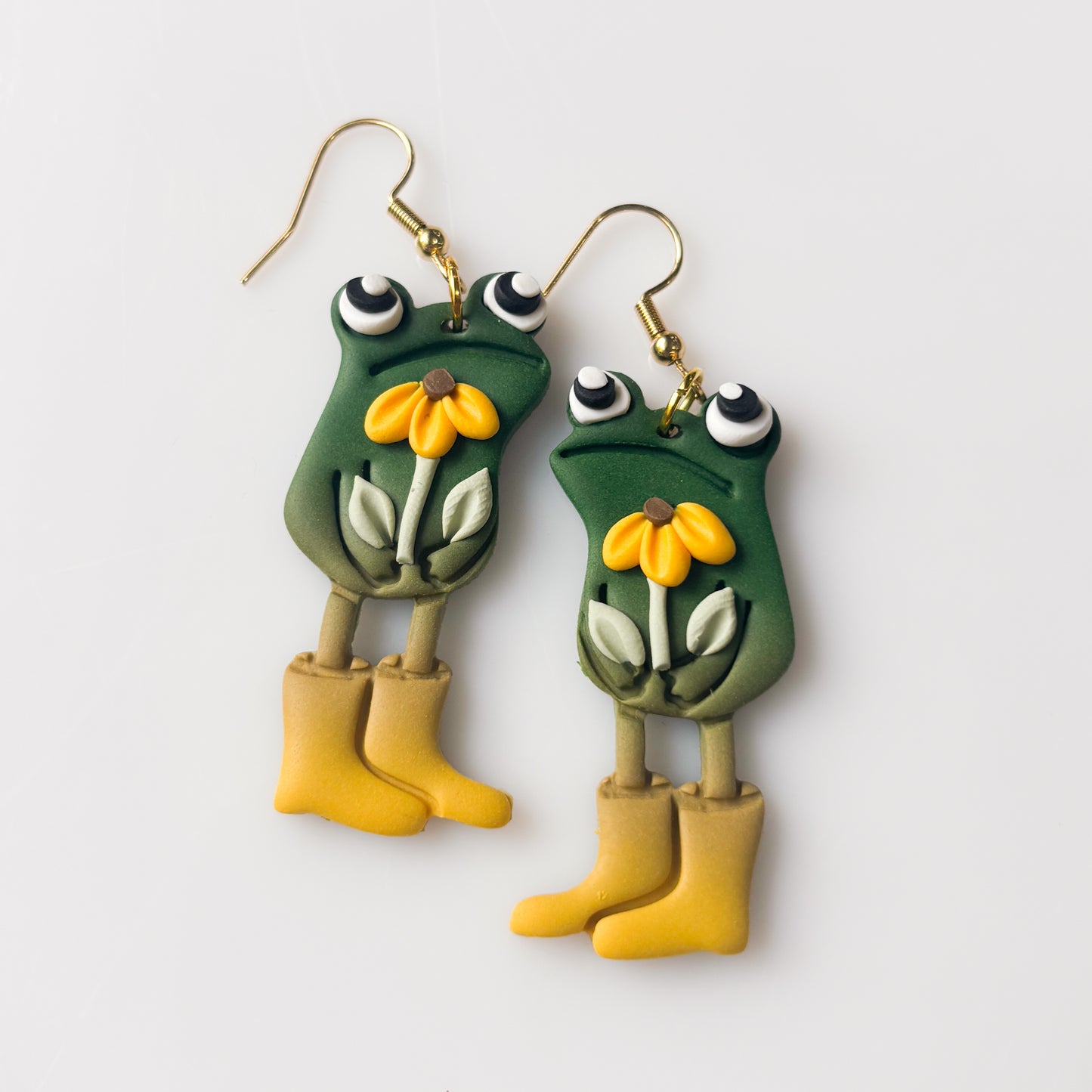 SUNFLOWER AWKWARD FROG EARRINGS