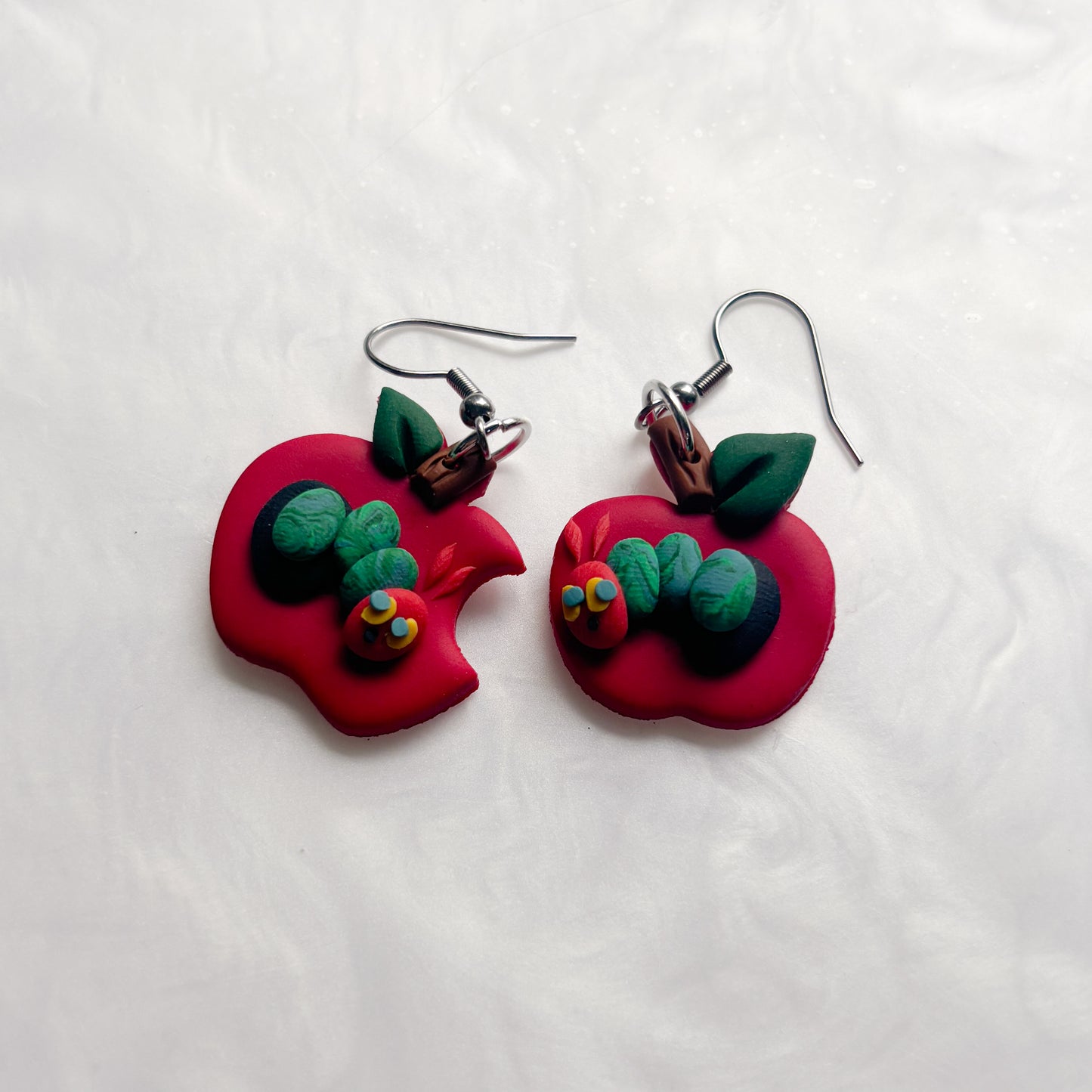 HUNGRY CATERPILLAR APPLE EARRINGS