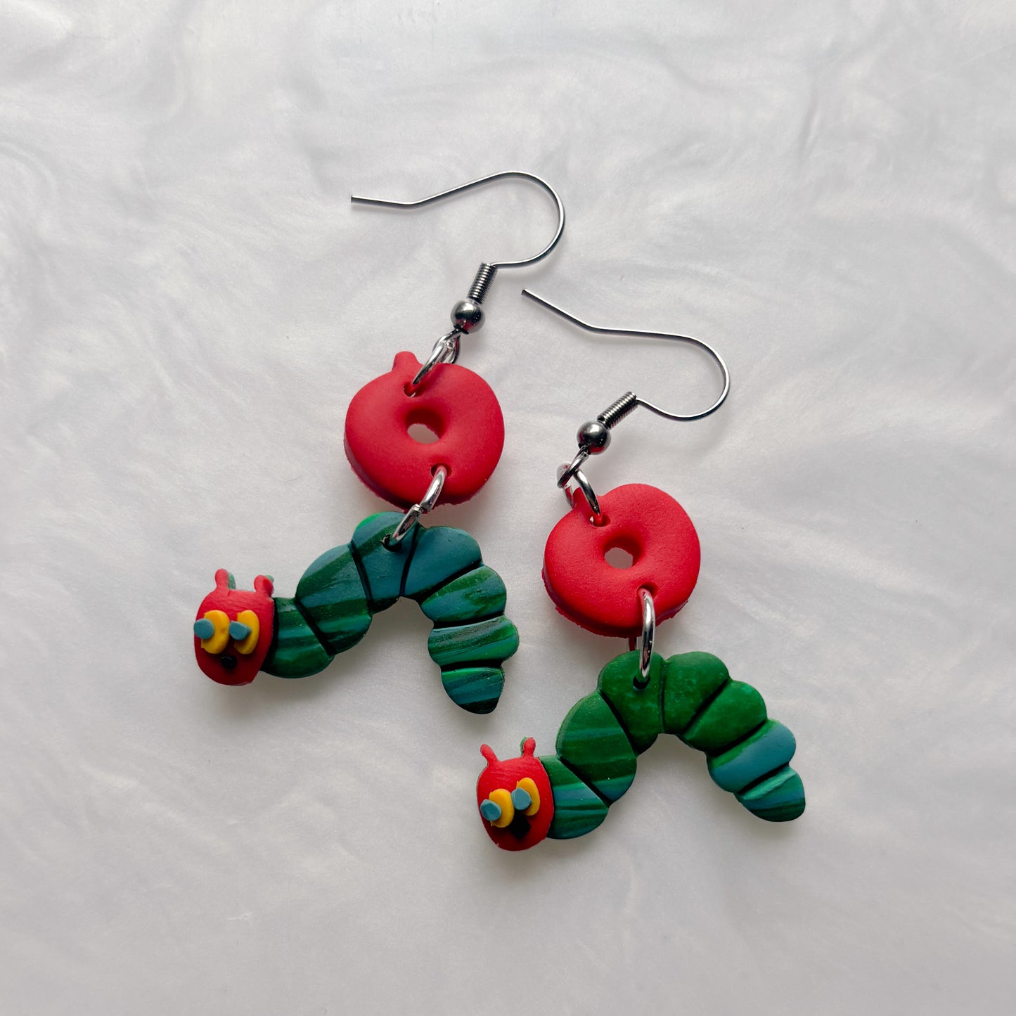 HUNGRY CATERPILLAR & APPLE EARRINGS