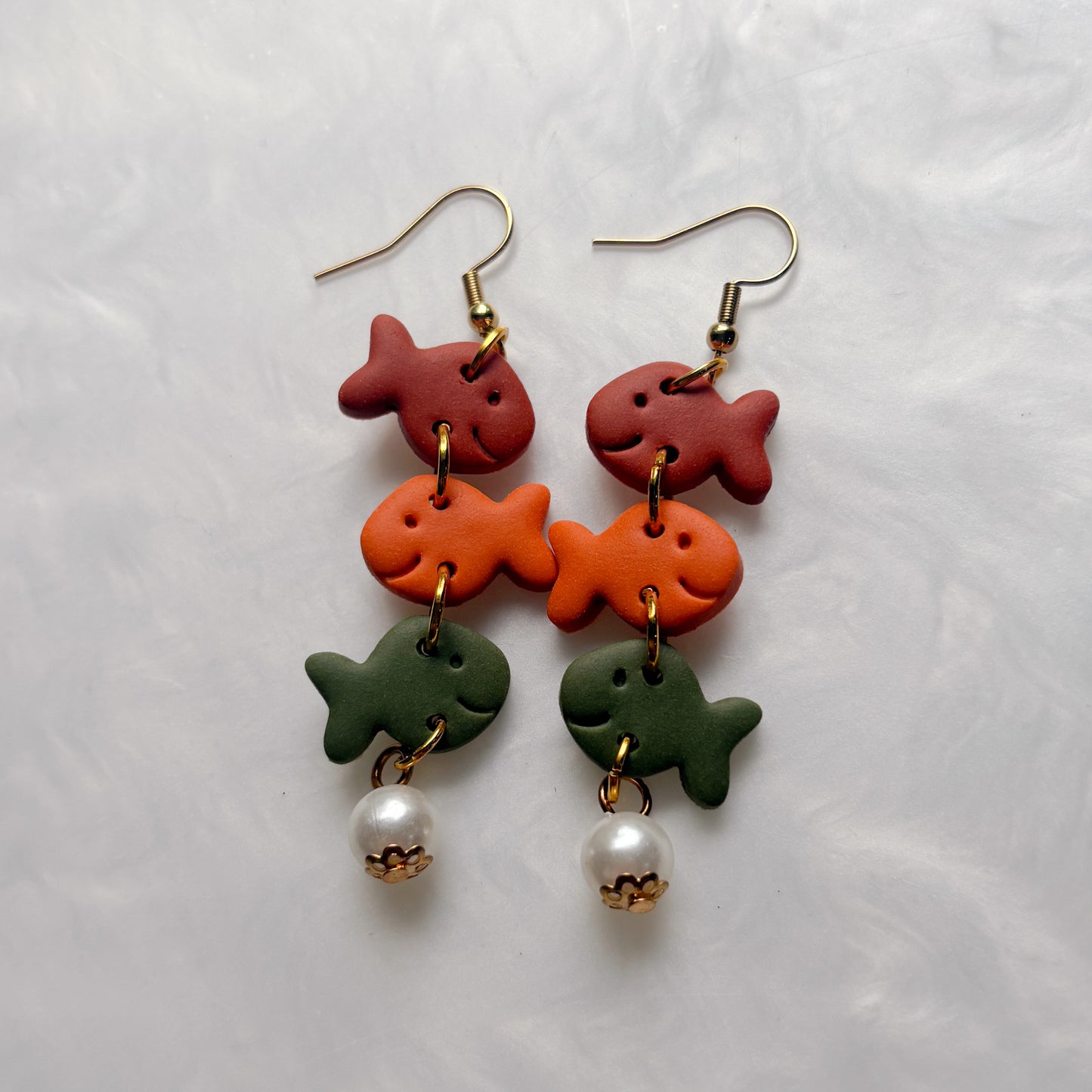 COLORFUL GOLDFISH TRIO EARRINGS