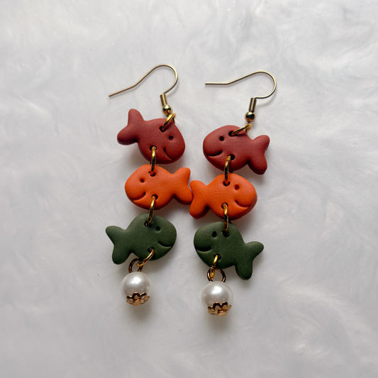 COLORFUL GOLDFISH TRIO EARRINGS