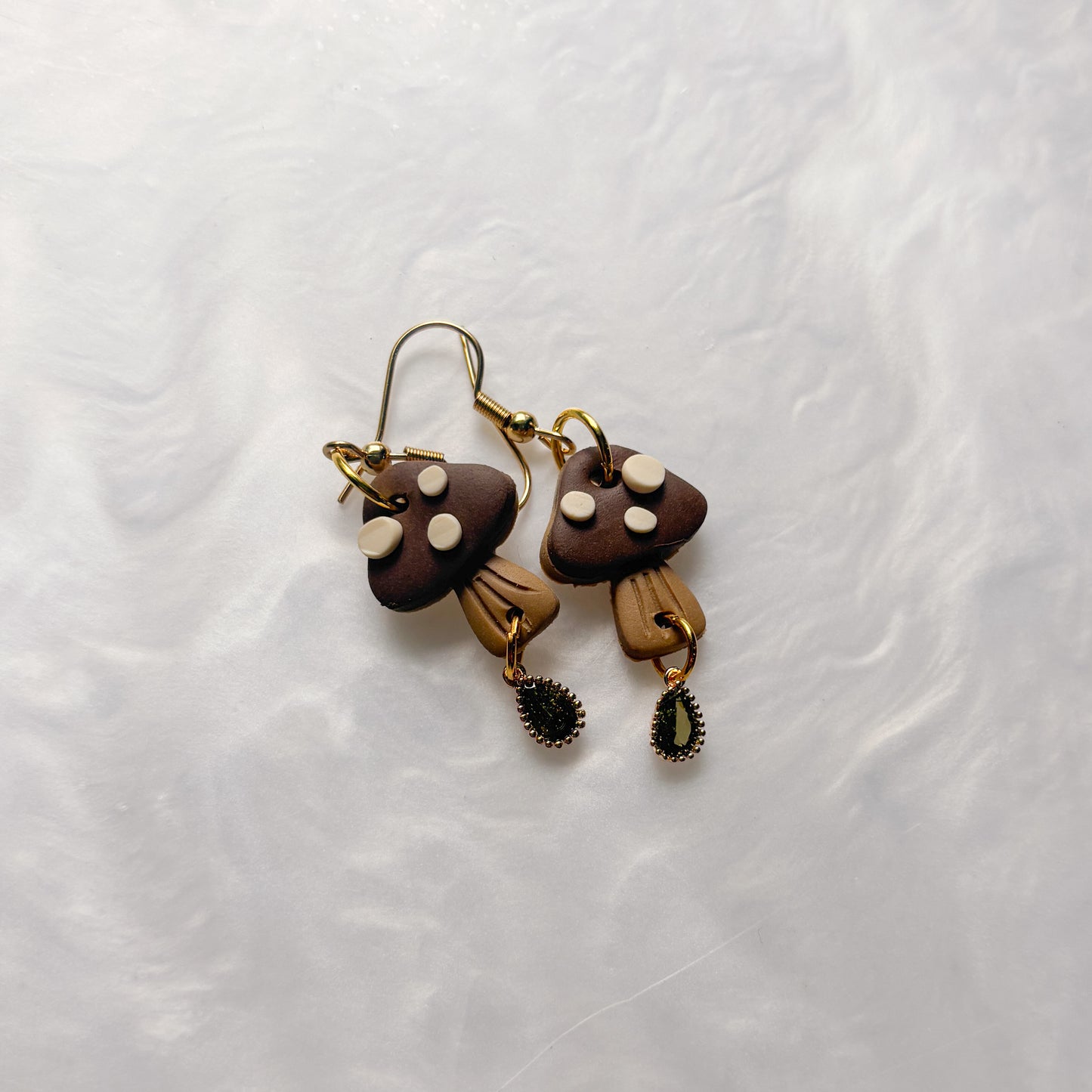 BROWN MUSHROOM EARRINGS