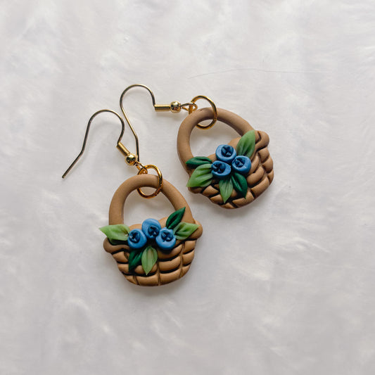 BLUEBERRY BASKET EARRINGS