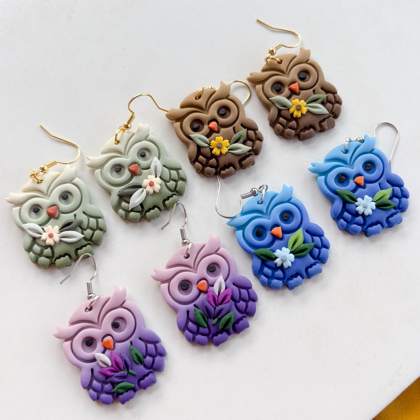 GREEN OWL EARRINGS