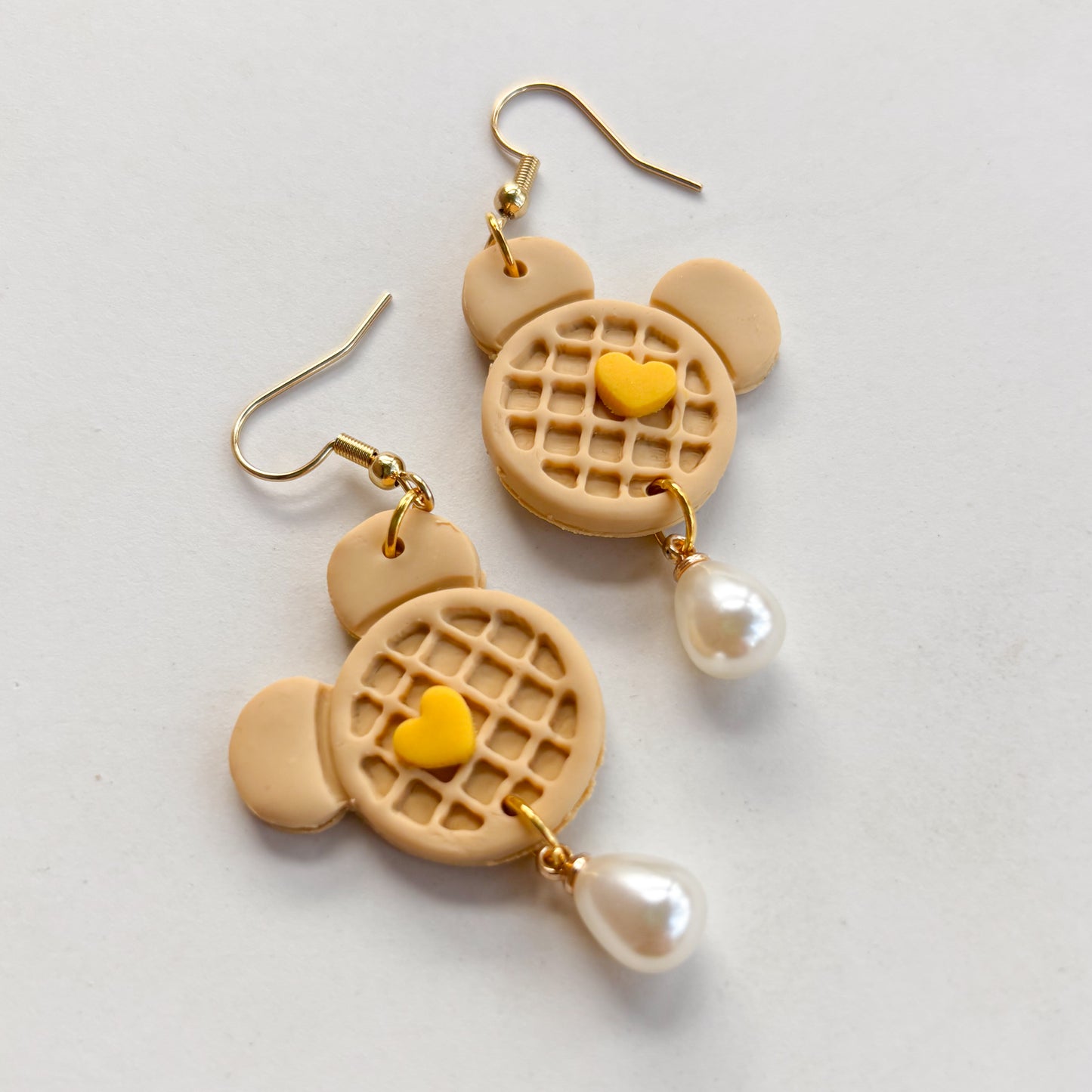 MOUSE EAR WAFFLE EARRINGS