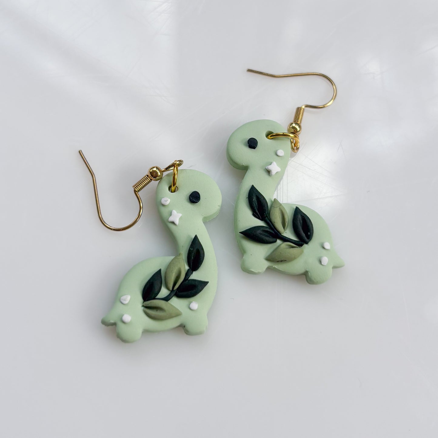 GREEN VINE DINO EARRINGS (BRONTO)