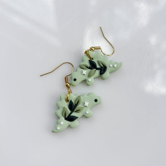GREEN VINE DINO EARRINGS (STEGO)