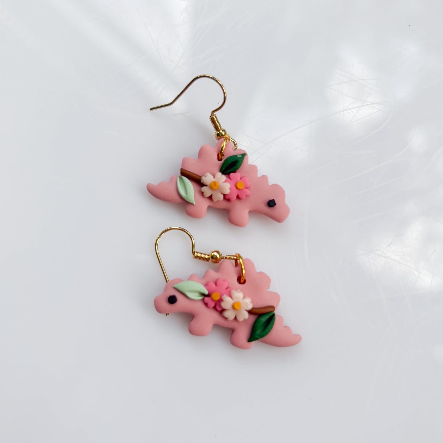 CHERRY BLOSSOM DINO EARRINGS (STEGO)