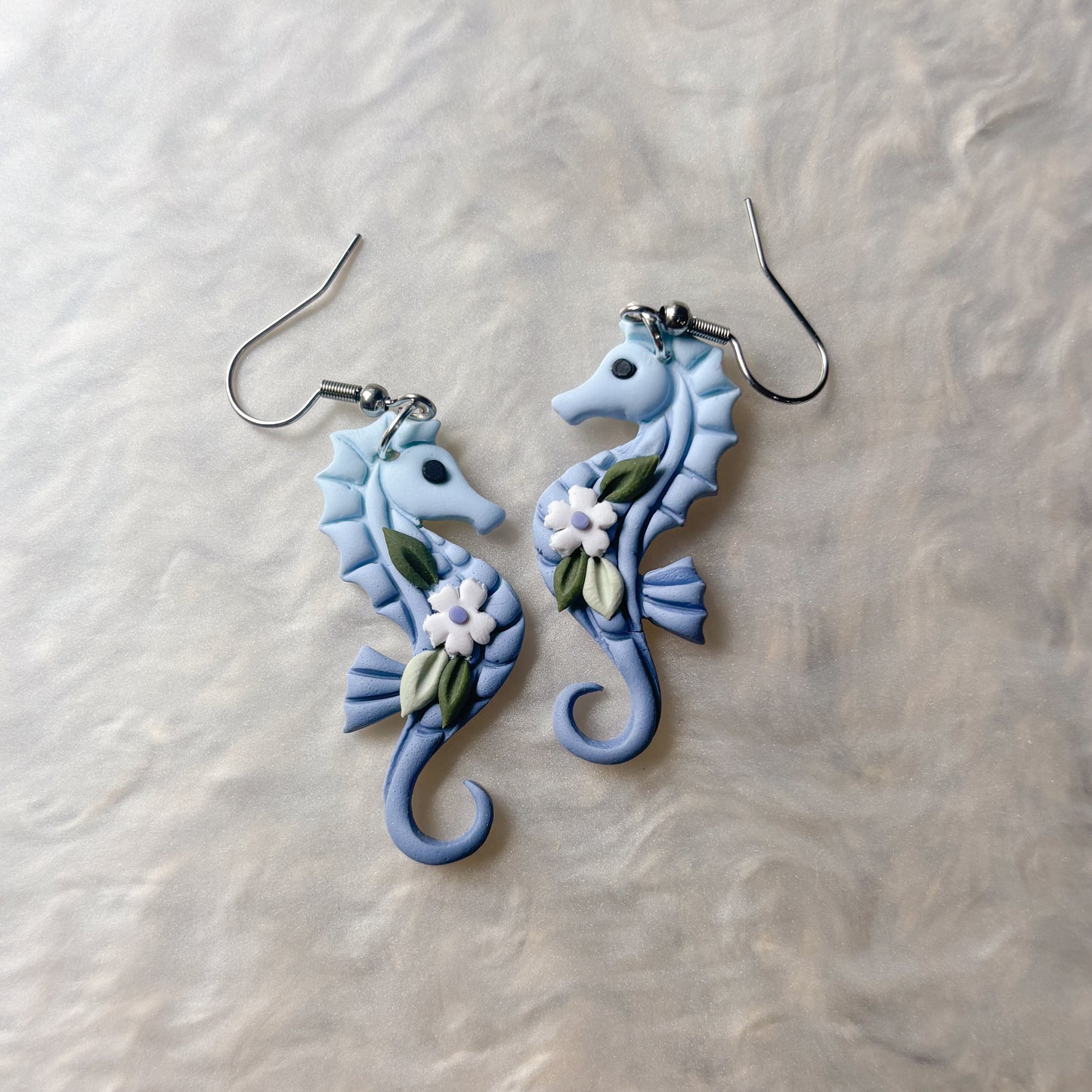 SEAHORSE BLUE EARRINGS